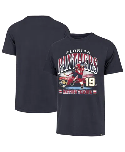 47 Brand Men's Matthew Tkachuk Navy Florida Panthers Franklin Player Name Number T-shirt In Blue