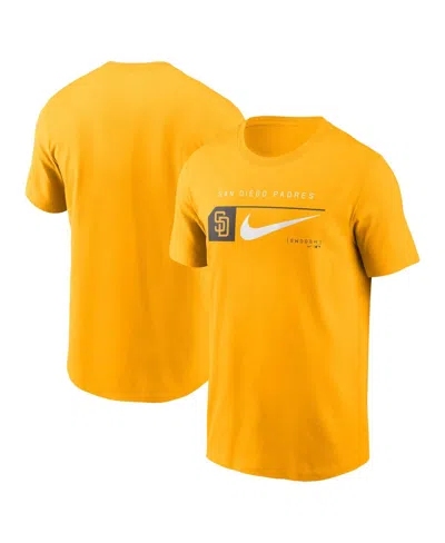 Nike Men's Gold Milwaukee Brewers Team Swoosh Lockup T-shirt In Yellow