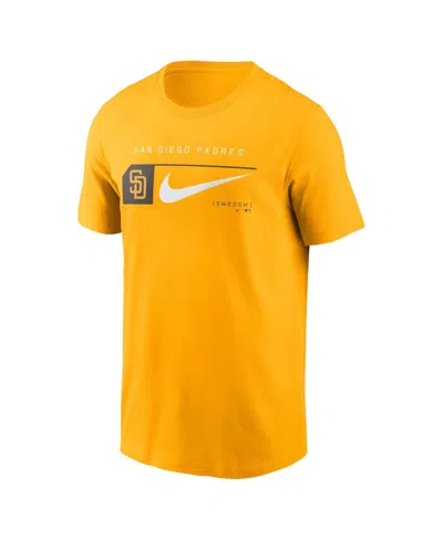 Nike Men's Gold Milwaukee Brewers Team Swoosh Lockup T-shirt In Yellow