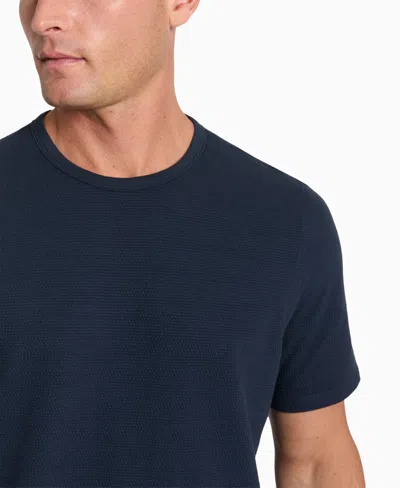 Kenneth Cole Men's Textured Stretch Cotton T-shirt In Blue