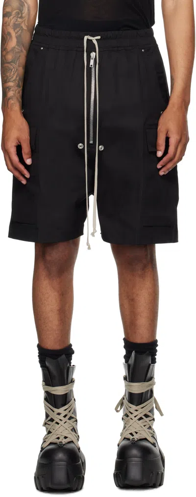 Rick Owens Black Concordians Cargobela Shorts