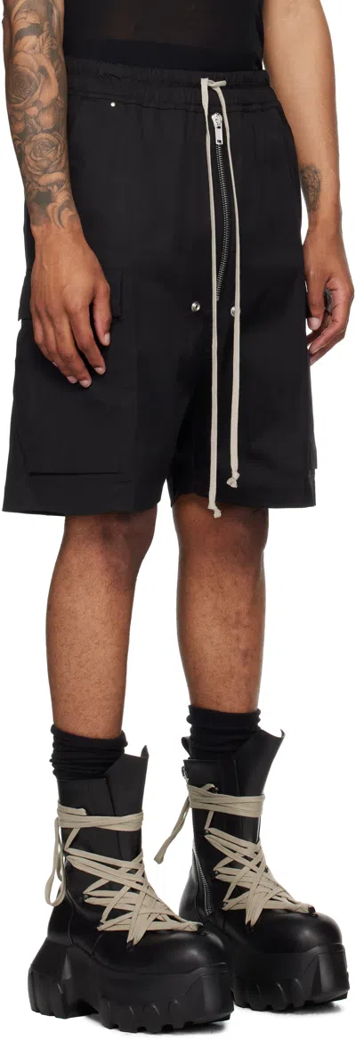 Rick Owens Black Concordians Cargobela Shorts