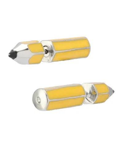 Betsey Johnson Yellow Straight Pencil Front Back Earrings