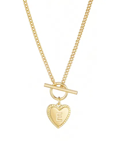 Adornia Gold Heart Initial Toggle Necklace