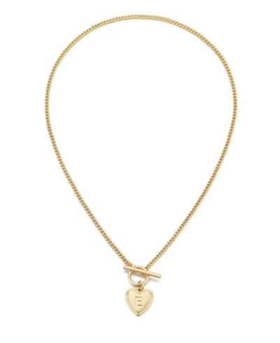 Adornia Gold Heart Initial Toggle Necklace