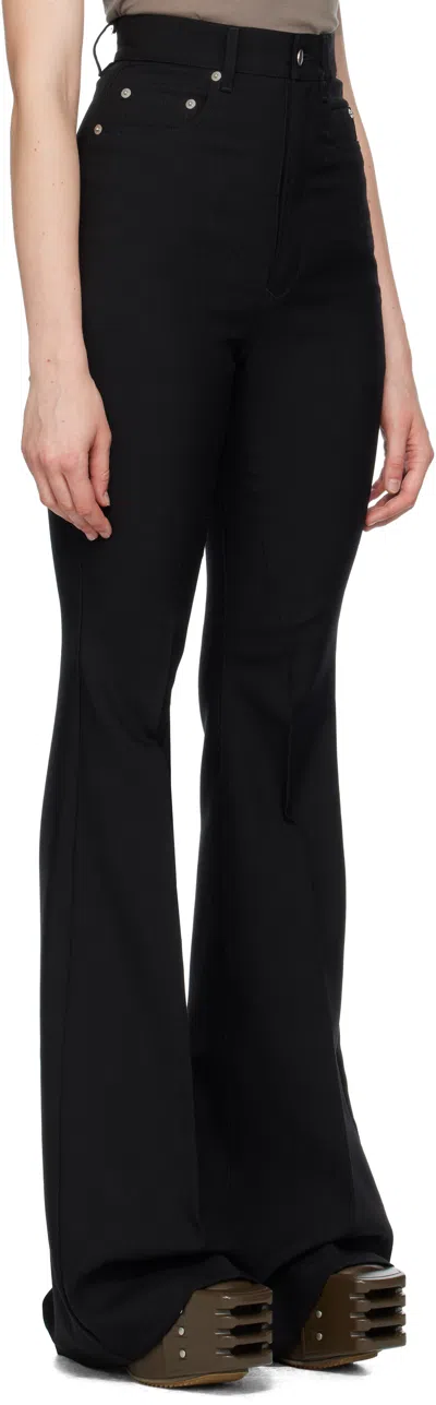Rick Owens Black Concordians Bolan Bootcut Trousers In Black