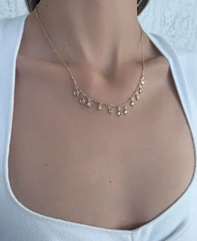 Adornia Gold Crystal Multi Shape Dangle Necklace