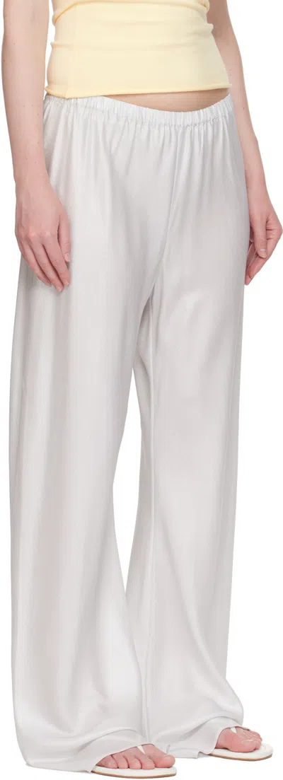 Silk Laundry Silver Bias Cut Lounge Pants