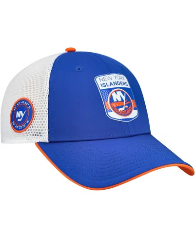 Fanatics Men's Royal/white New York Islanders Authentic Pro Draft Podium Trucker Adjustable Hat
