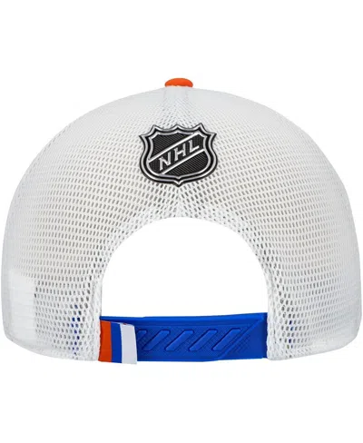Fanatics Men's Royal/white New York Islanders Authentic Pro Draft Podium Trucker Adjustable Hat