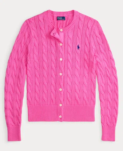 Polo Ralph Lauren Women's Cable-knit Cotton Crewneck Cardigan Sweater