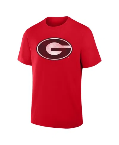 Fanatics Men's Red Georgia Bulldogs Big Tall Distressed Vintage Logo T-shirt In Red