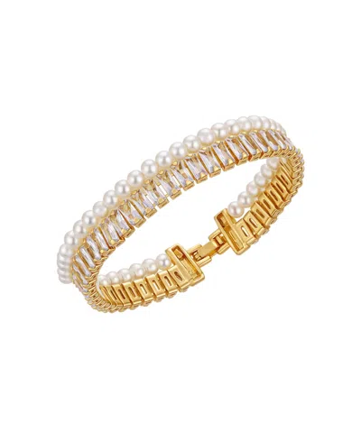 Vince Camuto Cultivated Pearl Crystal Bracelet In Gold