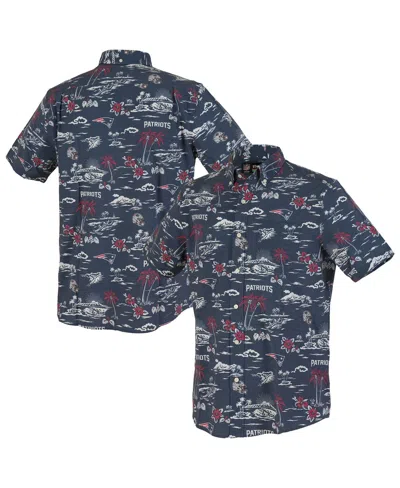 Reyn Spooner Navy New England Patriots Kekai Performance Button-down Shirt In Blue