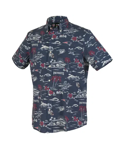 Reyn Spooner Navy New England Patriots Kekai Performance Button-down Shirt In Blue