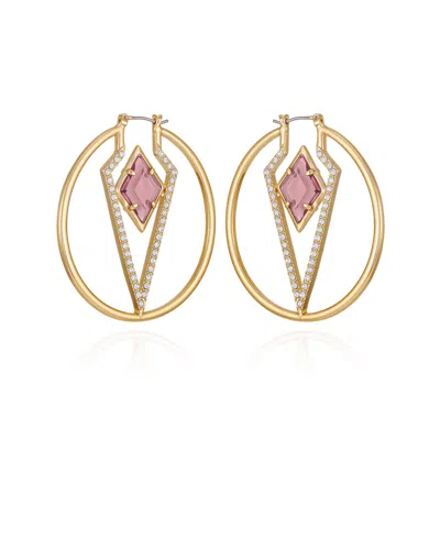 Vince Camuto Gold Tone Geometric Hoop Earrings