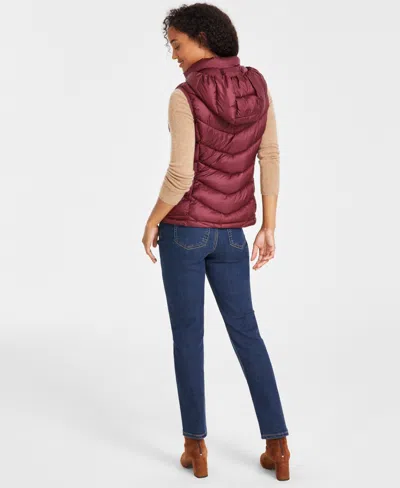 Charter Club Women's Packable Hooded Puffer Vest, Created For Macy's
