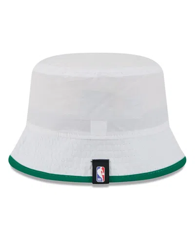 New Era Men's White/kelly Green Boston Celtics 2025 Nba Draft Nylon Bucket Hat