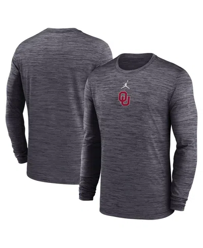 Jordan Men's North Carolina Sideline Velocity  Brand Dri-fit College Long-sleeve T-shirt In Black