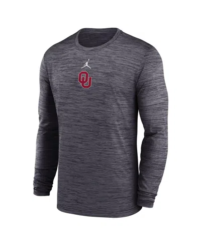 Jordan Men's North Carolina Sideline Velocity  Brand Dri-fit College Long-sleeve T-shirt In Black