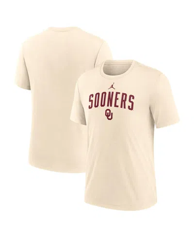 Jordan Men's Natural Oklahoma Sooners Arch Logo Tri-blend T-shirt In Brown