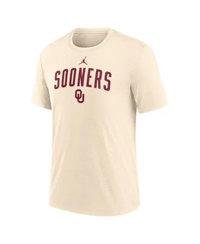 Jordan Men's Natural Oklahoma Sooners Arch Logo Tri-blend T-shirt In Brown