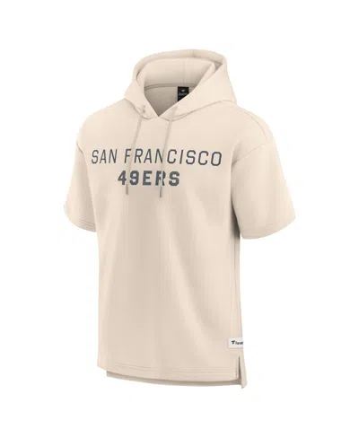 Fanatics Men's Cream San Francisco 49ers Elements Future Ground Lettering Short Sleeve Pullover Hoodie In Neutral