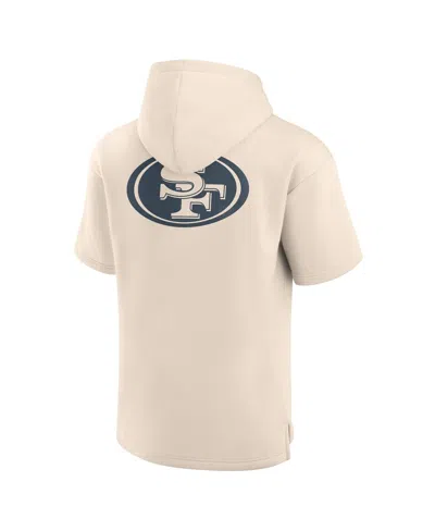 Fanatics Men's Cream San Francisco 49ers Elements Future Ground Lettering Short Sleeve Pullover Hoodie In Neutral