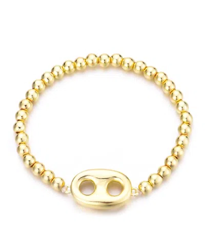 Adornia 14k Gold Plated Mariner Link Stretch Bead Bracelet