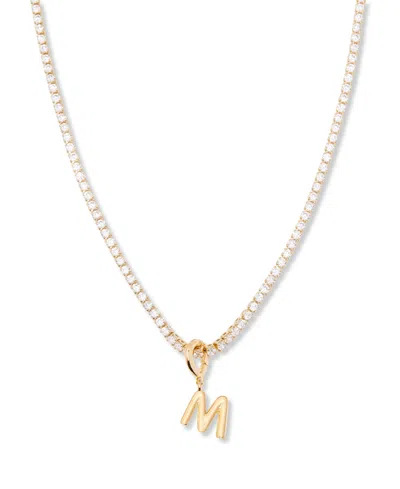 Brook & York Gold Plated Isabella Mini Initial Tennis Chain Necklace
