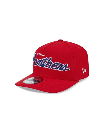 New Era Men's Red Florida Panthers Core Poly A-frame Snapback Hat