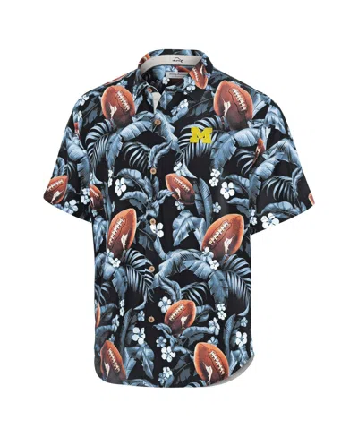 Tommy Bahama Men's Navy Michigan Wolverines Veracruz Cay First Down Blooms Button-up Shirt In Multi