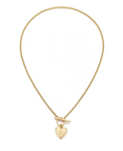 Adornia Gold Heart Initial Toggle Necklace
