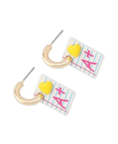 Betsey Johnson Back To School A+ Grade Charm Huggie Earrings