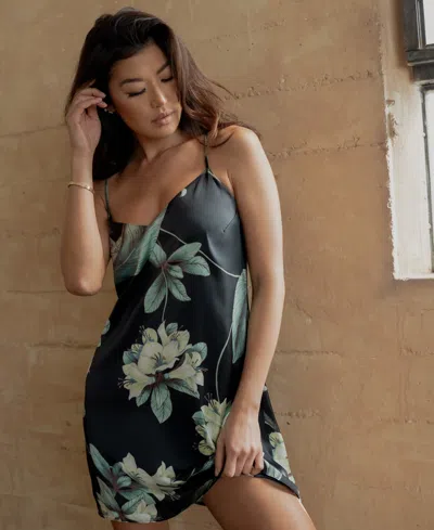 Midnight Bakery Women's Cosmica Floral Satin Chemise