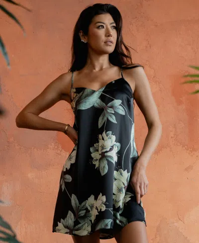 Midnight Bakery Women's Cosmica Floral Satin Chemise