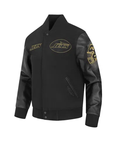 Pro Standard Men's Black New York Jets Full-zip Varsity Jacket In Black