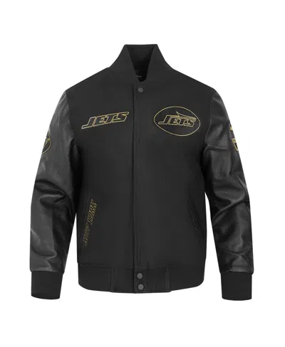 Pro Standard Men's Black New York Jets Full-zip Varsity Jacket In Black