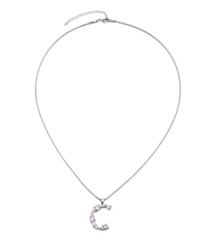 Adornia Silver Crystal Mixed Stone Initial Necklace
