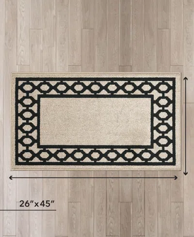 Jean Pierre New York Jean Pierre Christine Trellis Border Tufted Runner Rug, 26" X 45"