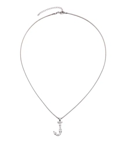 Adornia Silver Crystal Mixed Stone Initial Necklace