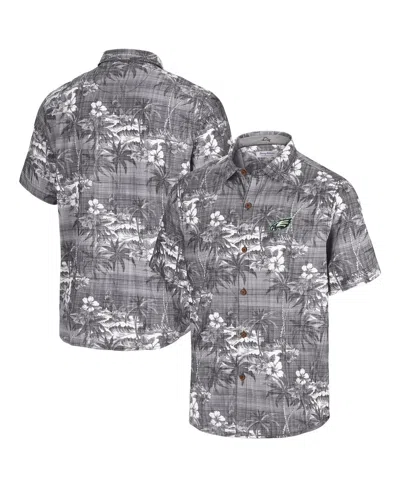 Tommy Bahama Men's Black Miami Dolphins Coconut Point Isla Palmetta Camp Button-up Shirt