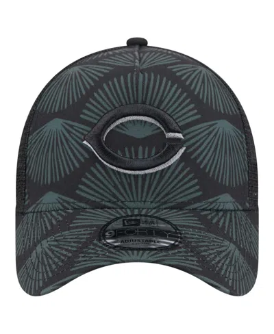 New Era Men's Black Cincinnati Reds 9forty A-frame Trucker Adjustable Hat