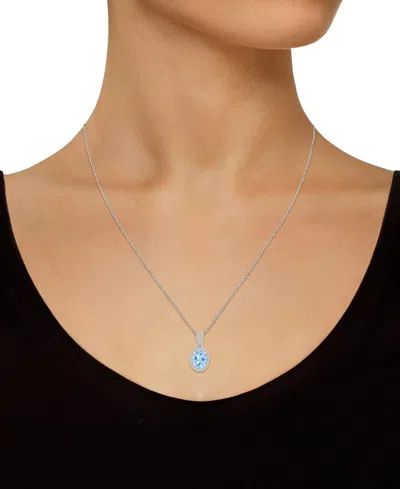 Macy's Lab-created Ruby (1-1/4 Ct. T.w.) & Lab-created White Sapphire (1/6 Ct. T.w.) Oval Halo 18" Pendant 