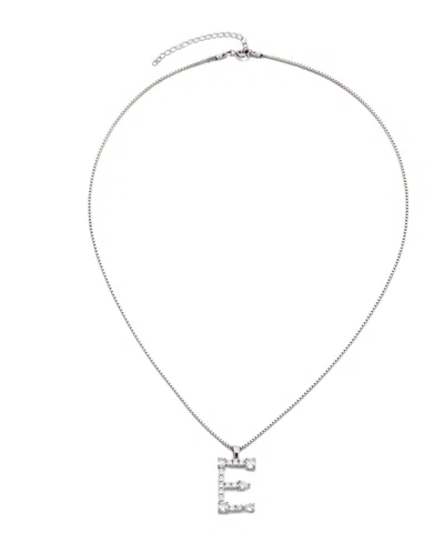 Adornia Silver Crystal Mixed Stone Initial Necklace