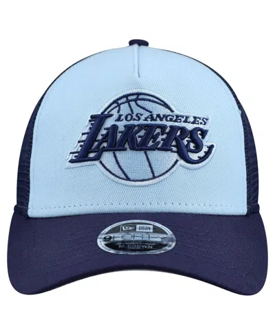 New Era Big Boys And Girls Light Blue Los Angeles Lakers Colorpack 9forty A-frame Trucker Adjustable Hat In Blue