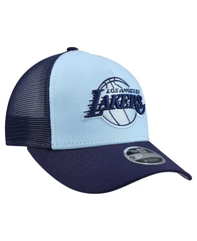 New Era Big Boys And Girls Light Blue Los Angeles Lakers Colorpack 9forty A-frame Trucker Adjustable Hat In Blue