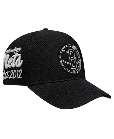 Pro Standard Men's Black Brooklyn Nets Paint The City Pinch Front Snapback Hat