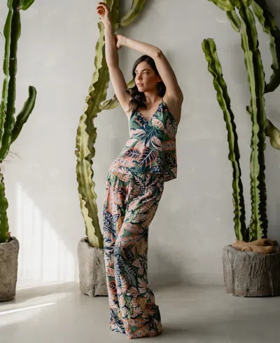 Midnight Bakery Women's Floral Cami Pant Lounge Set