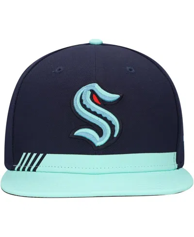 Fanatics Men's True Navy Seattle Kraken Pro Locker Room Snapback Hat